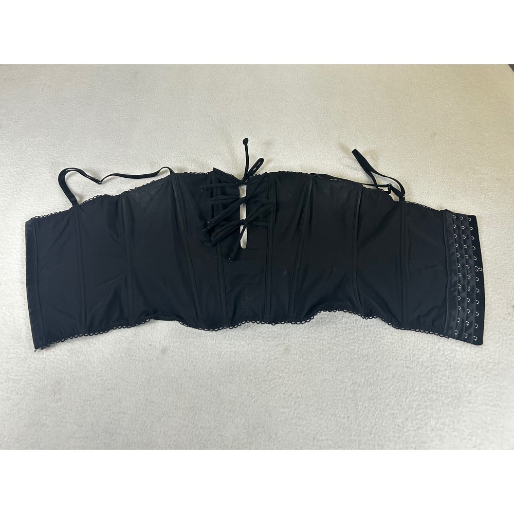 Tic Toc From Los Angeles Womens Black Lace Up Boned Corset Top Small TC29896